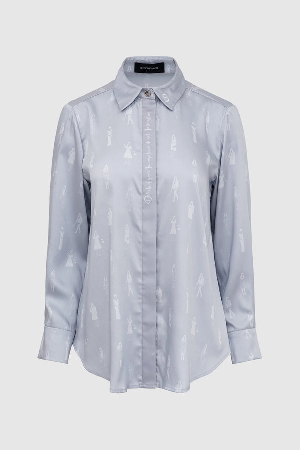 The Editor Satin Shirt - Grey