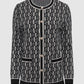 Leena Monogram Cardigan - Black