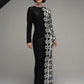Monogram Embroidery Dress - Black