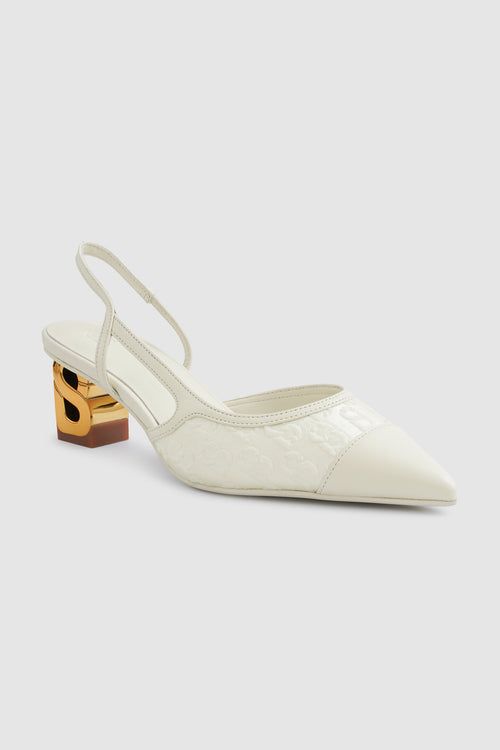 Signature Jacquard Be Heels - Broken White