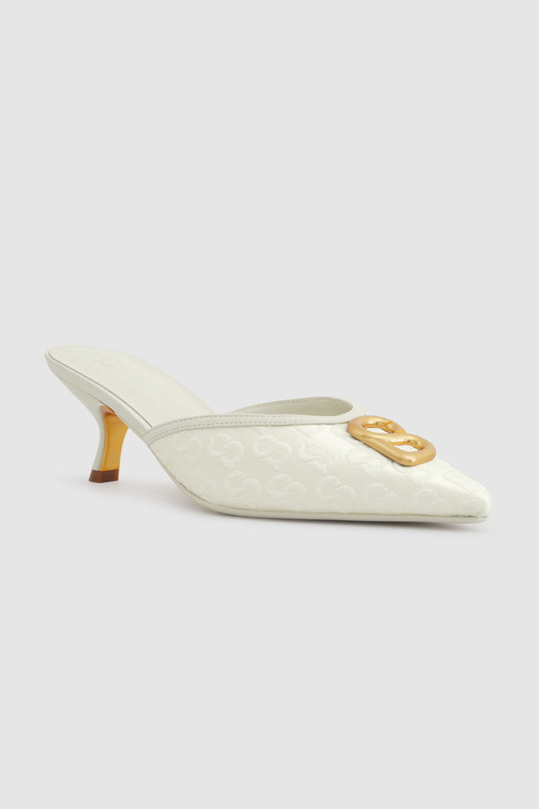 Signature Jacquard Mules - Broken White