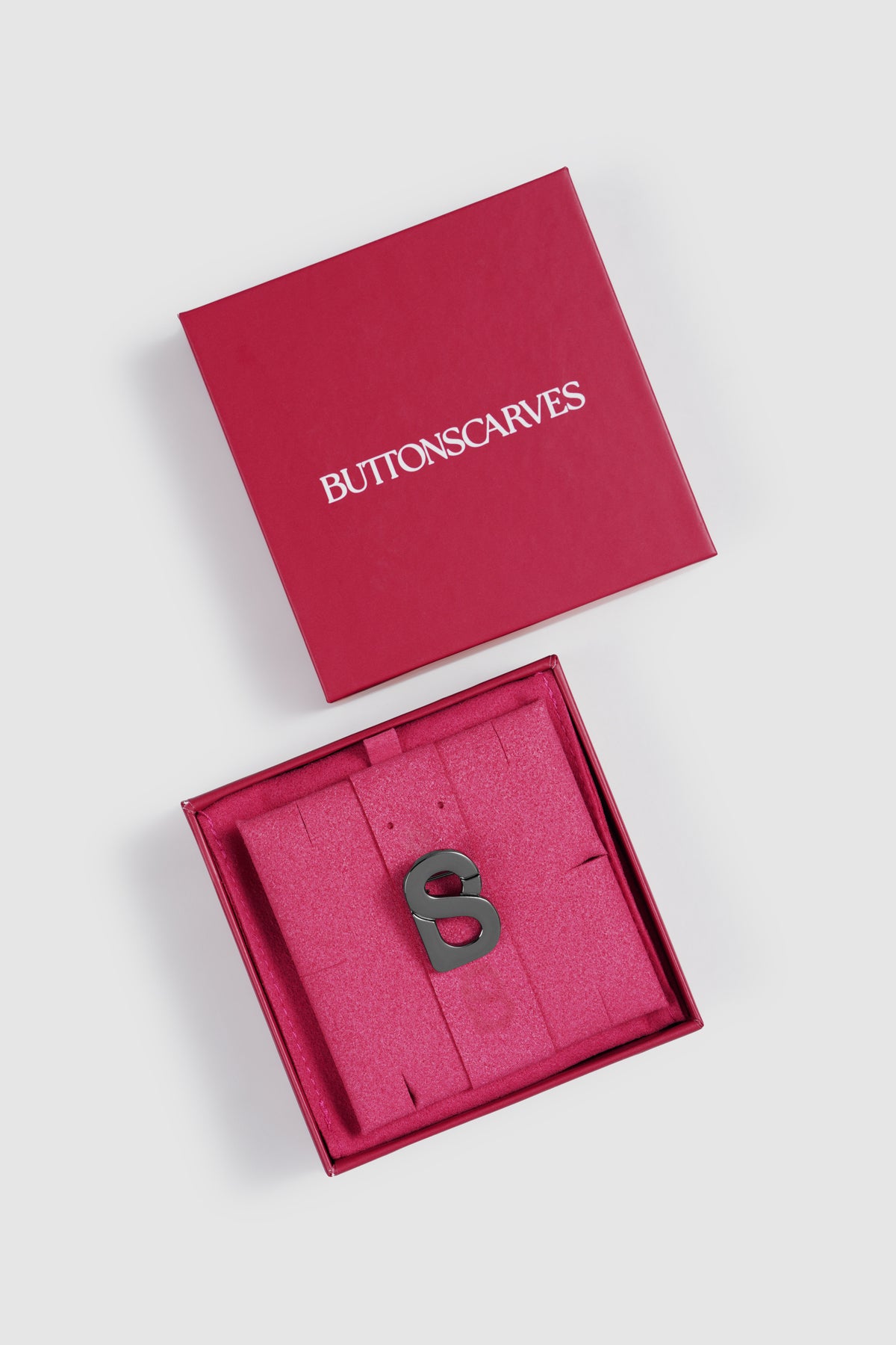 Petite Signature Flat Brooch - Hematite