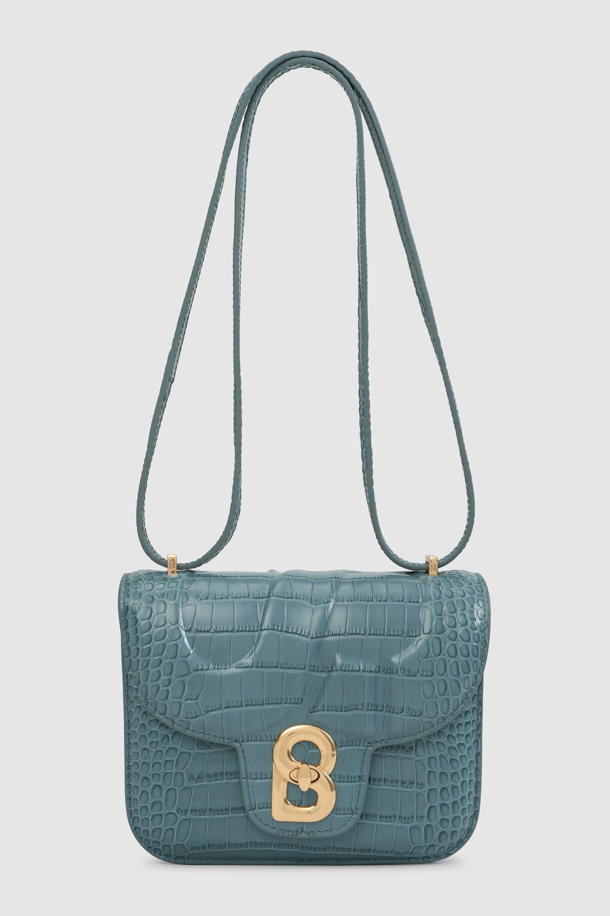Alba Bag - Dusty Blue in Croco