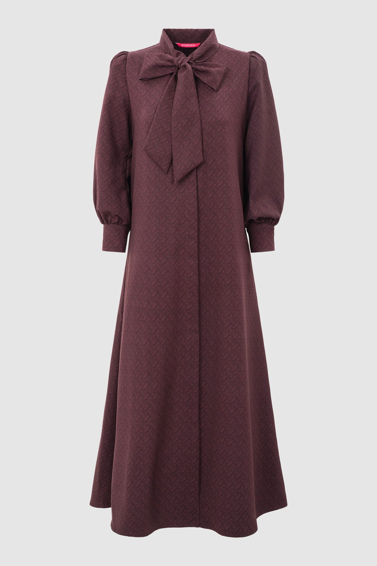 Noura Bow Dress - Deep Maroon