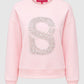 Signature Embellished Crop Sweatshirt - Pink
