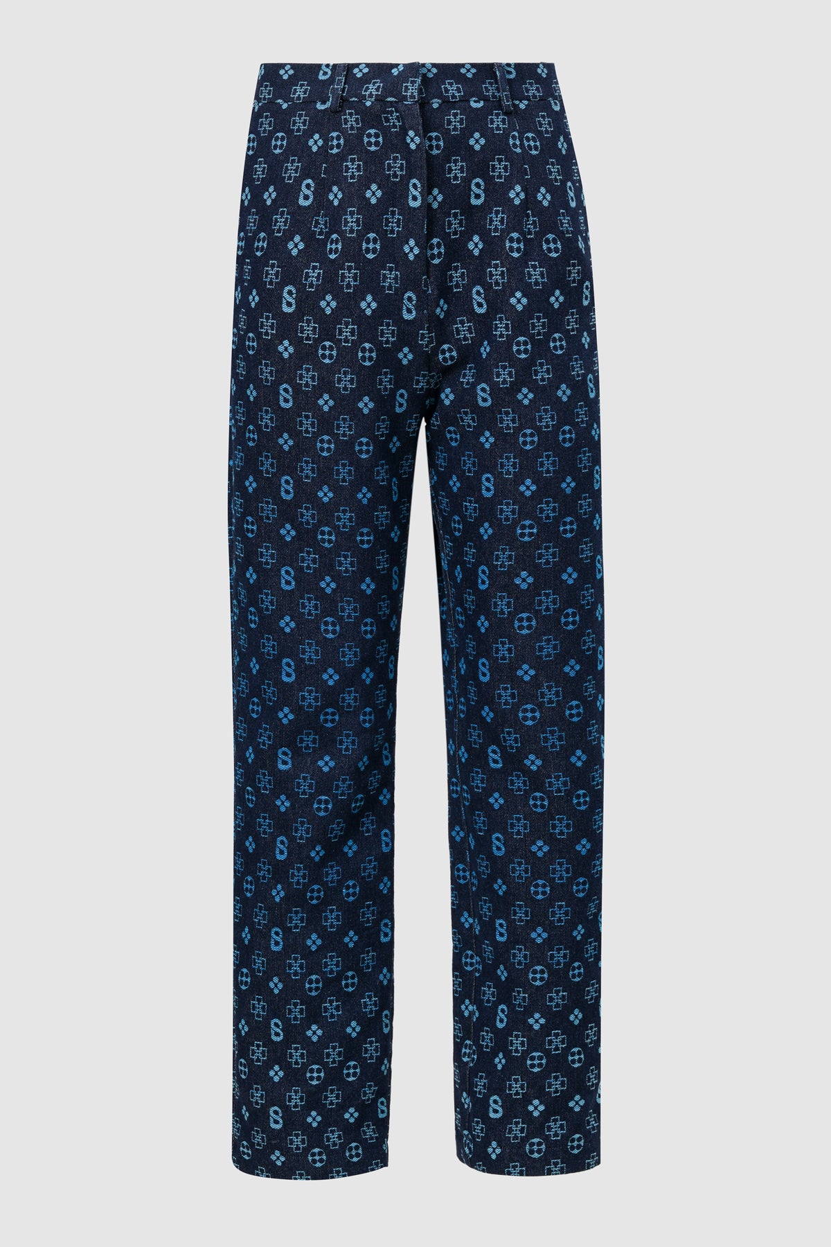 Monogram Denim Pants - Blue
