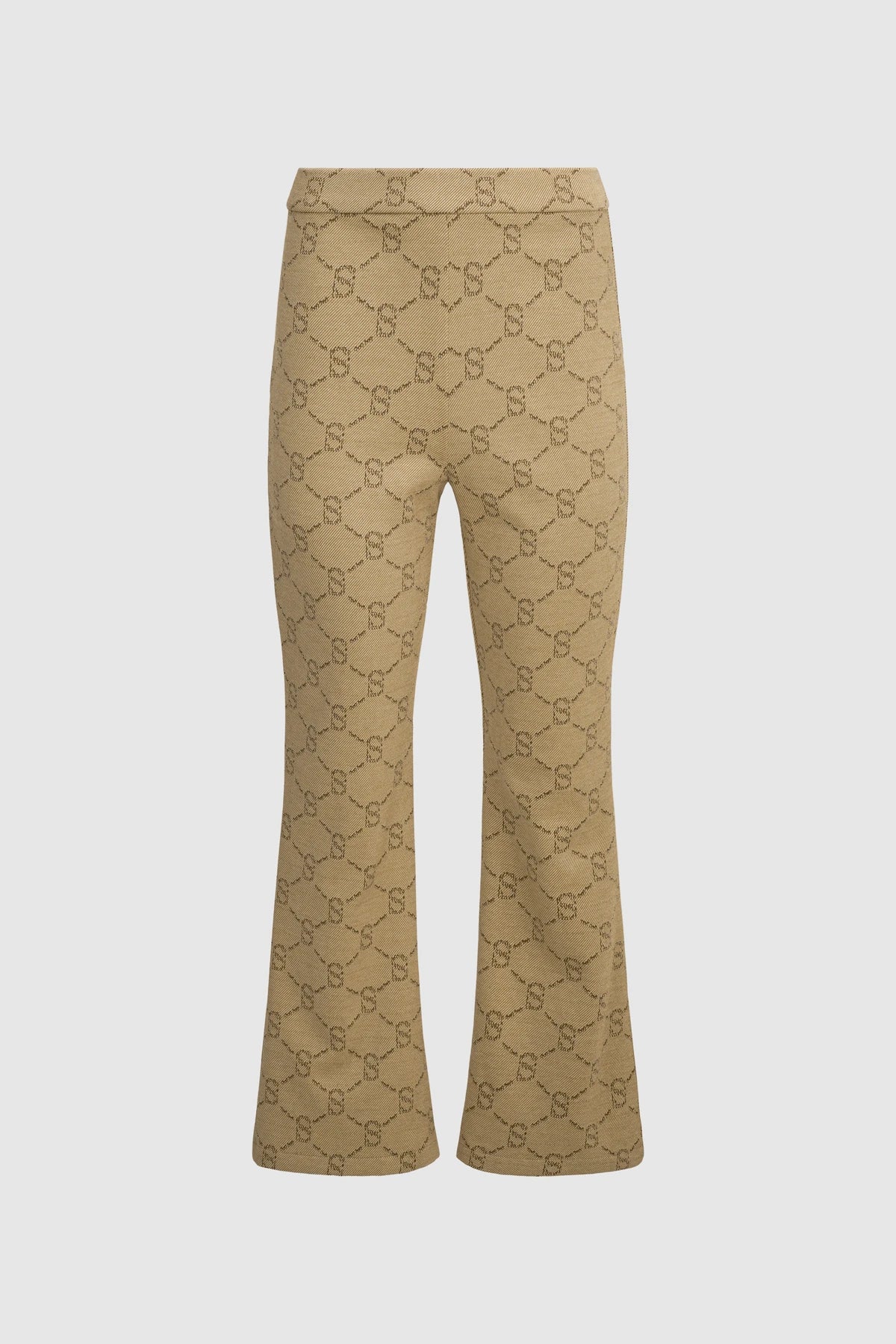 Beverly Monogram Bootcut Pants - Brown