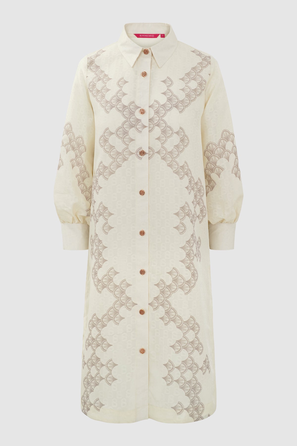 Signature Jacquard Printed Tunic - Ecru