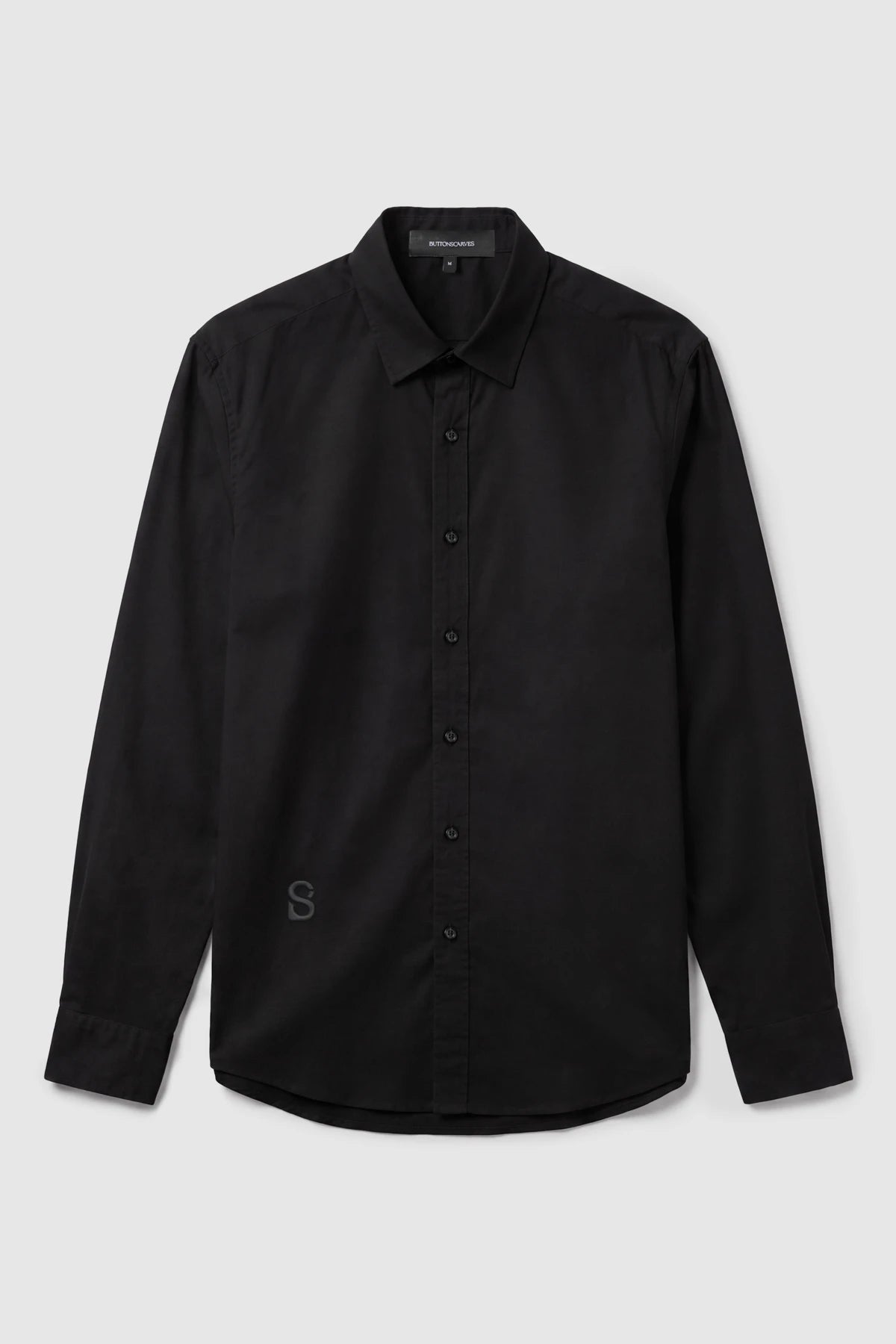 everyday men embroidery long sleeve shirt in black by buttonscarves
