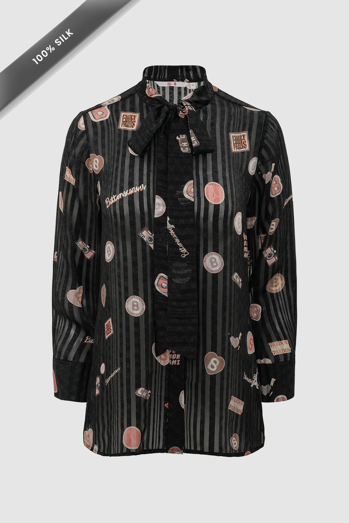 Parisian Bow Tie Shirt - Black