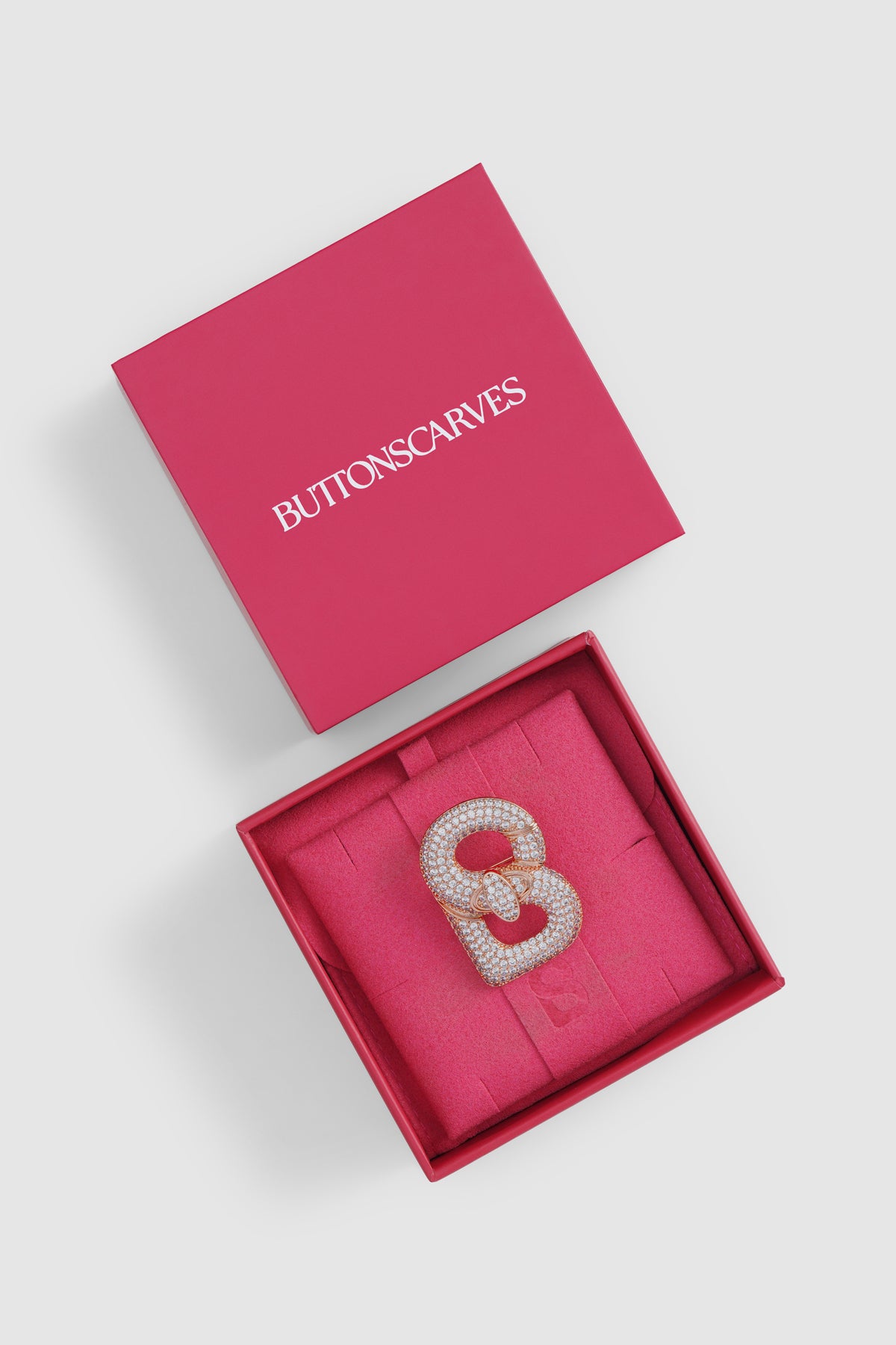 Alma Twist Crystal Brooch - Rose Gold