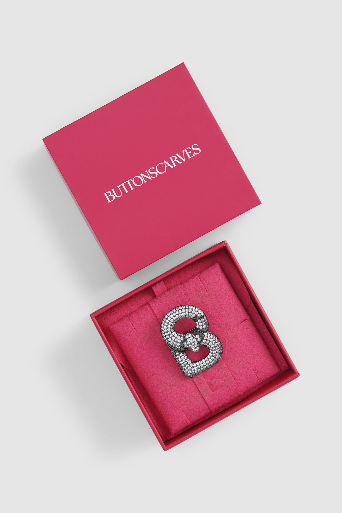 Alma Twist Crystal Brooch - Hematite