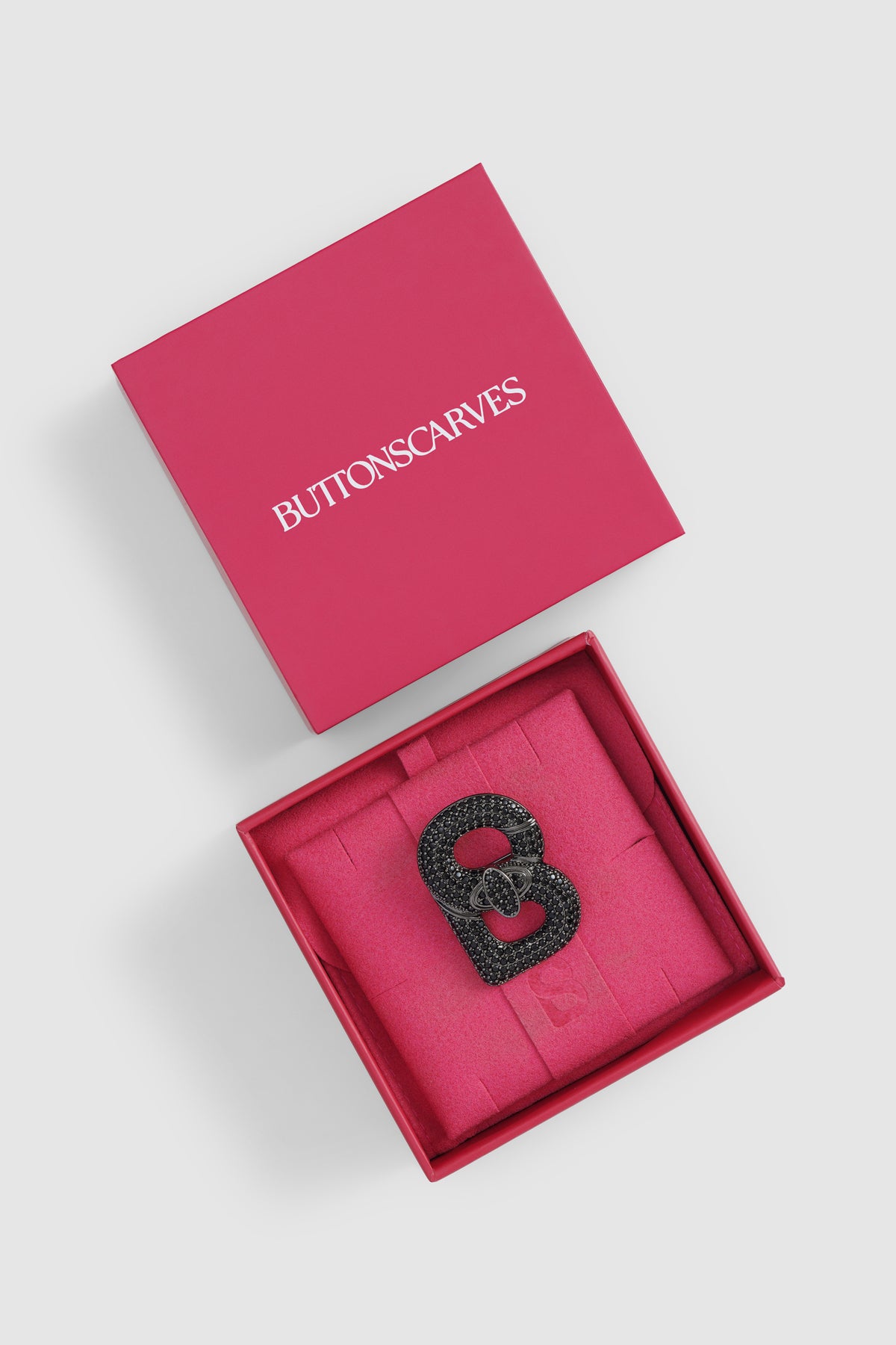 Alma Twist Crystal Brooch - Black