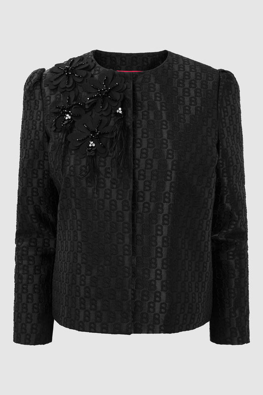 Signature Jacquard Beaded Blazer - Eclipse