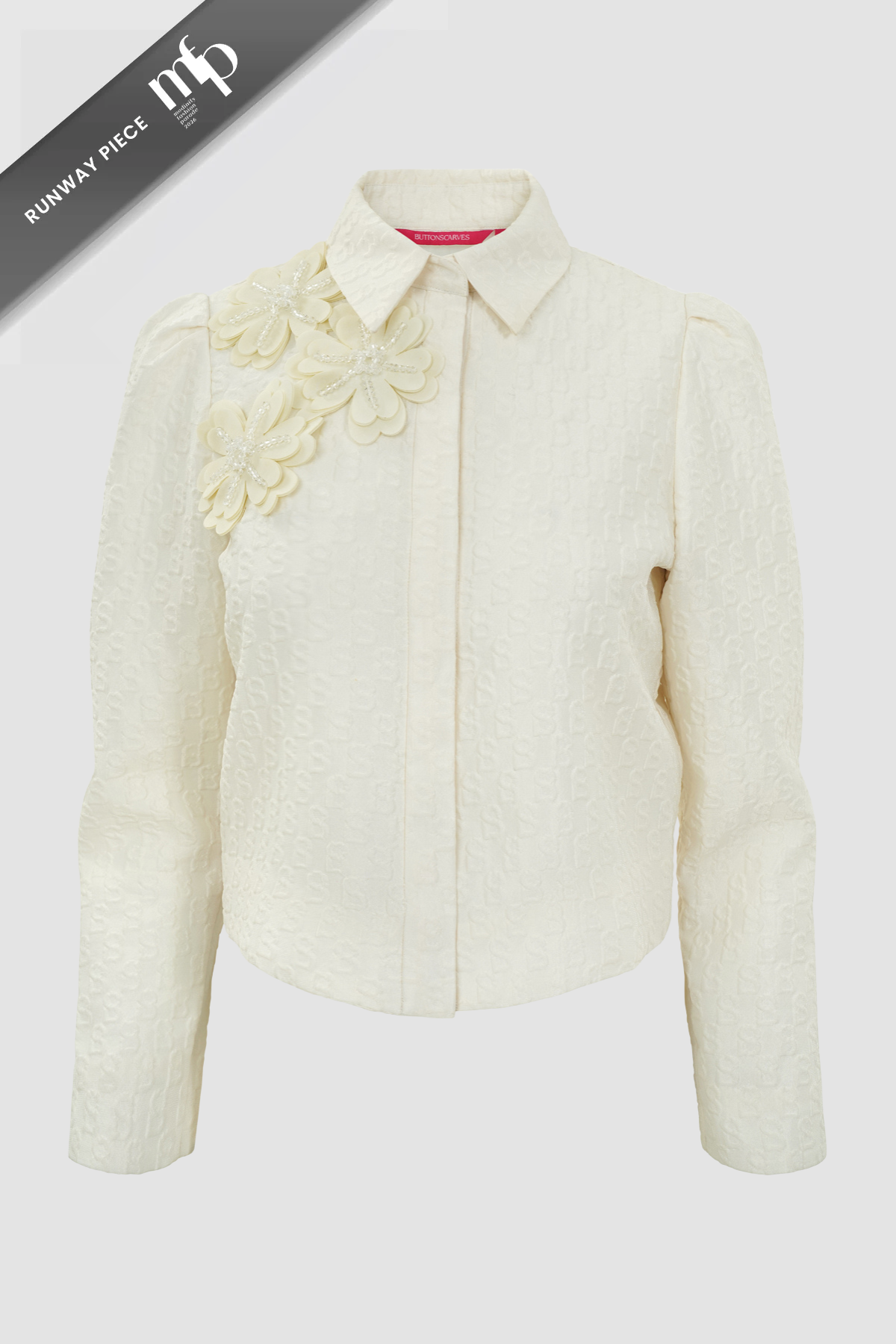 Signature Jacquard Crop Shirt - Ecru