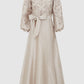Signature Jacquard Printed Dress - Beige