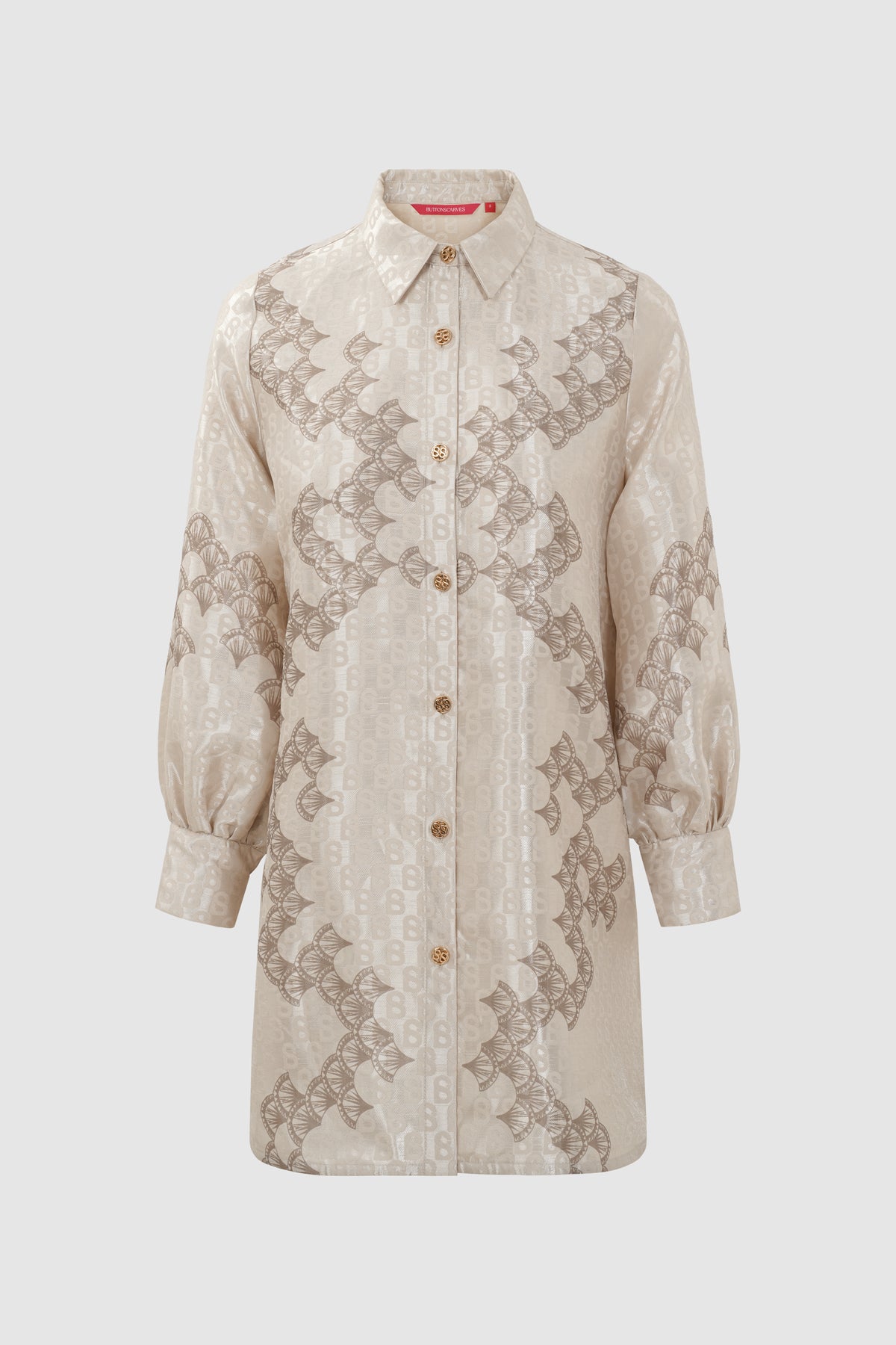 Signature Jacquard Printed Shirt - Beige
