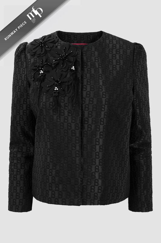 Signature Jacquard Beaded Blazer - Eclipse