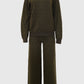 Grid Sweatshirt Set - Olive