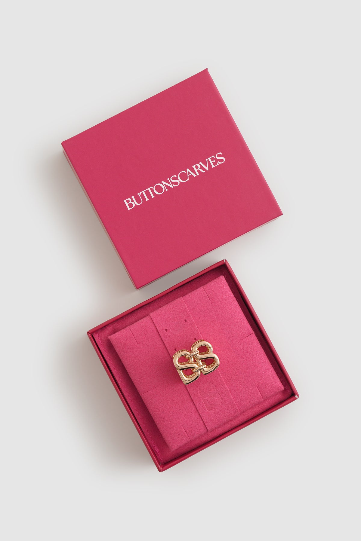 Deux Ring Brooch - Rose Gold