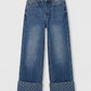 Beverly Wide Leg Denim Pants - Light Blue