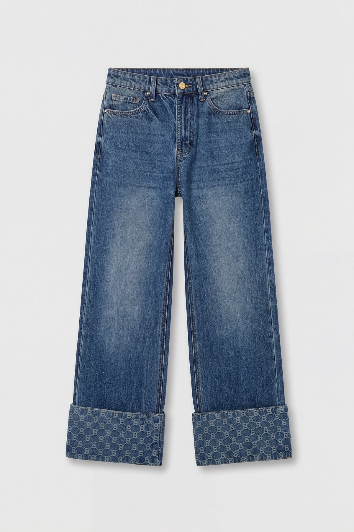 Beverly Wide Leg Denim Pants - Light Blue