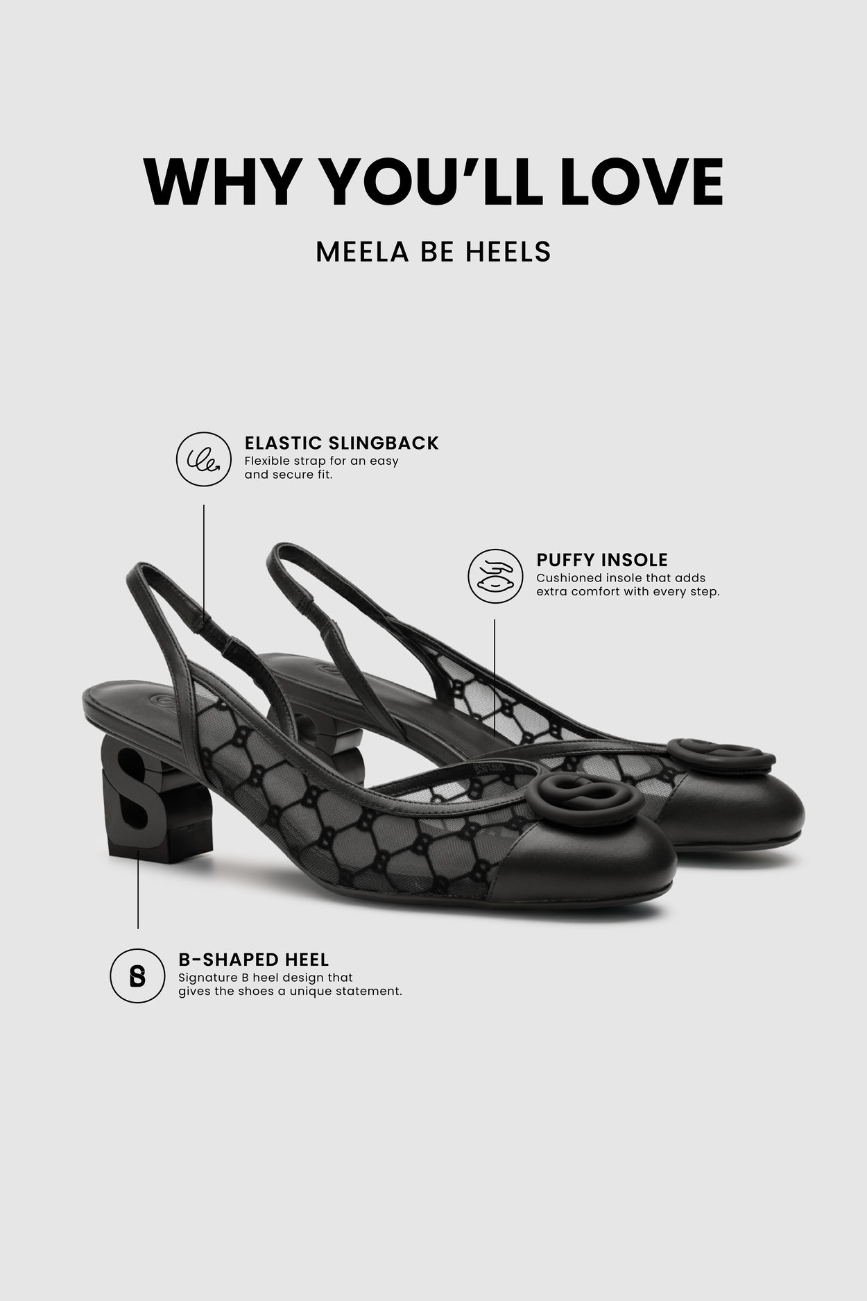Meela Be Heels - Charcoal