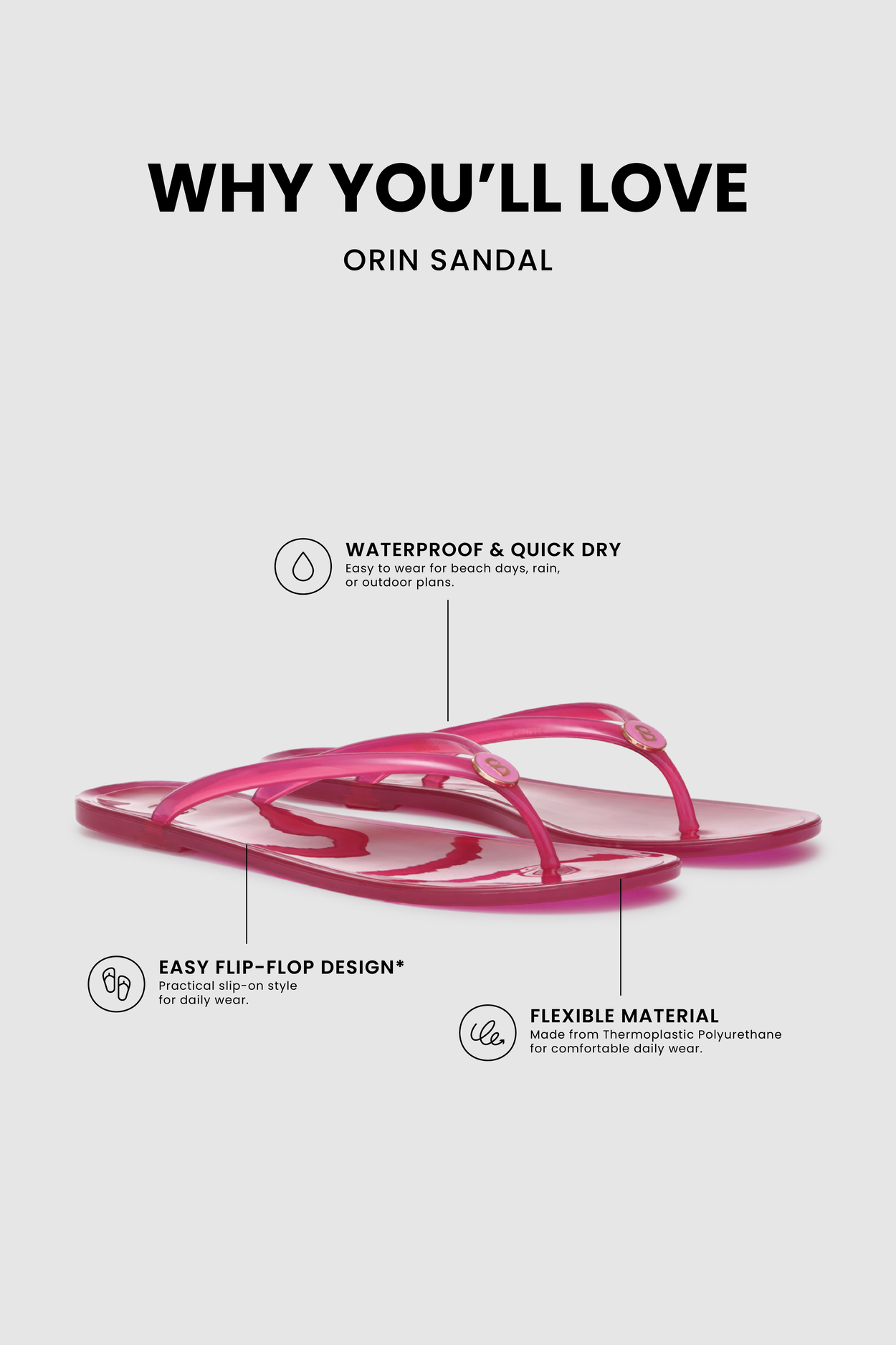 Orin Sandal - Fuchsia