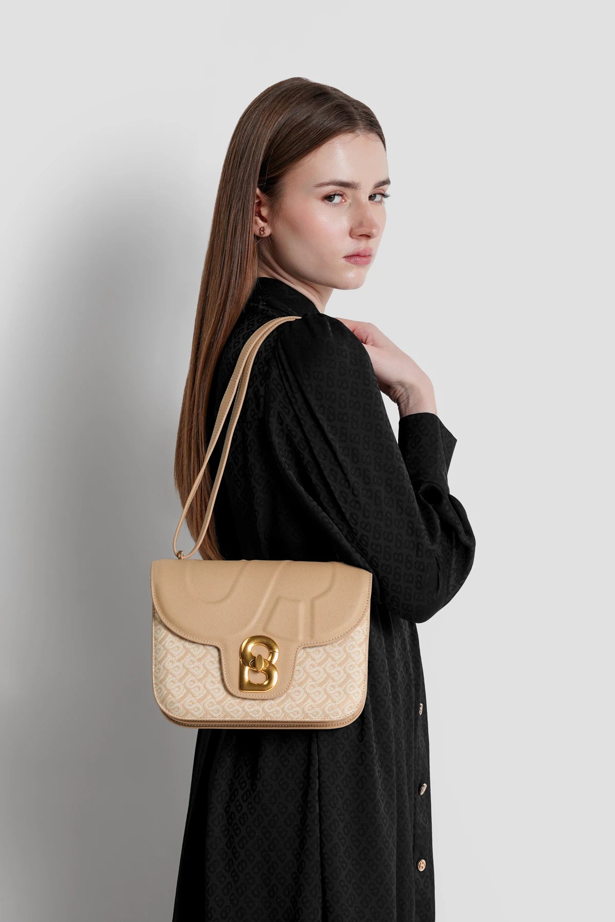 Alba Bimu Jacquard Bag Large - Beige