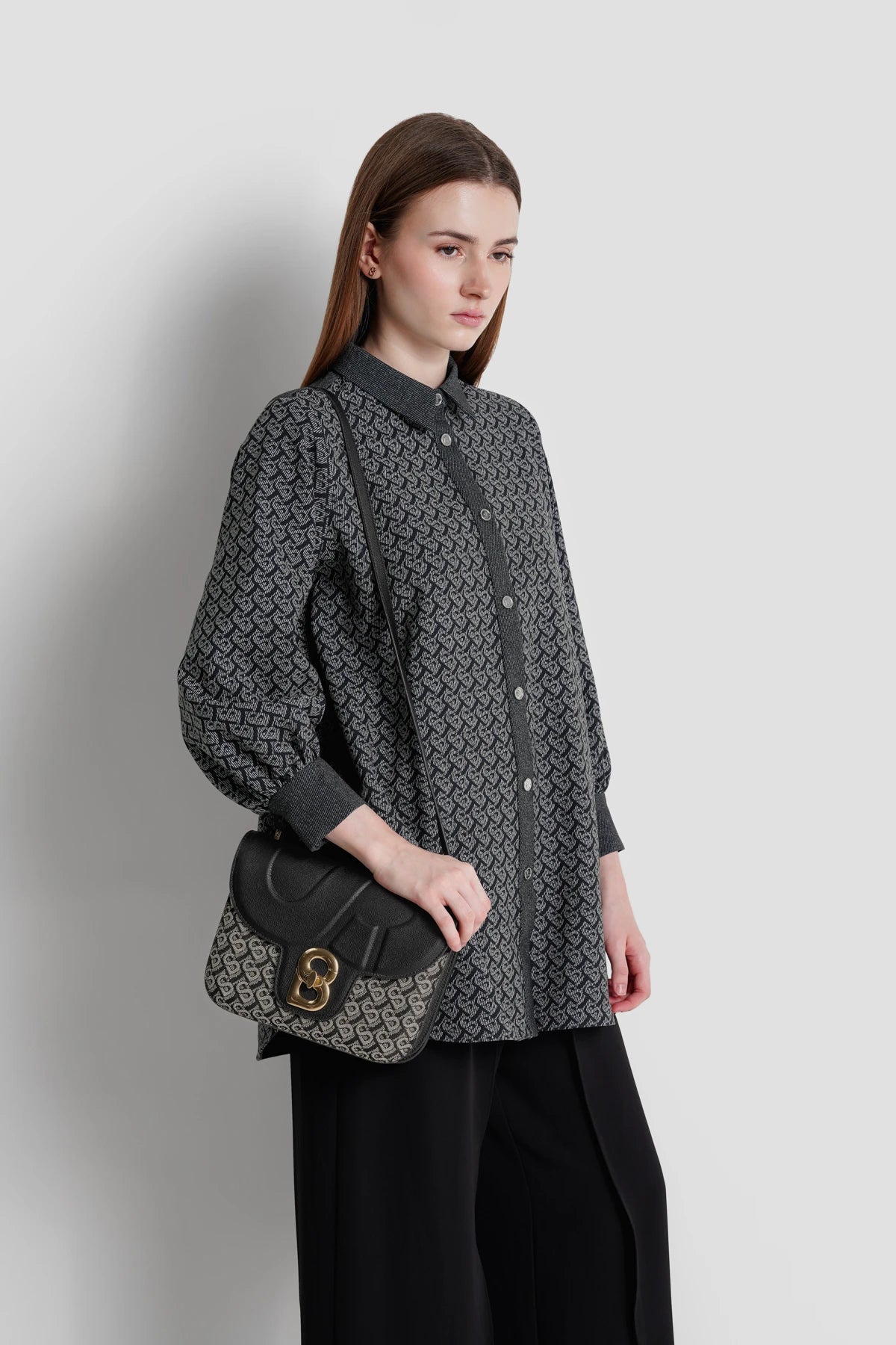 Alba Bimu Jacquard Bag Large - Black