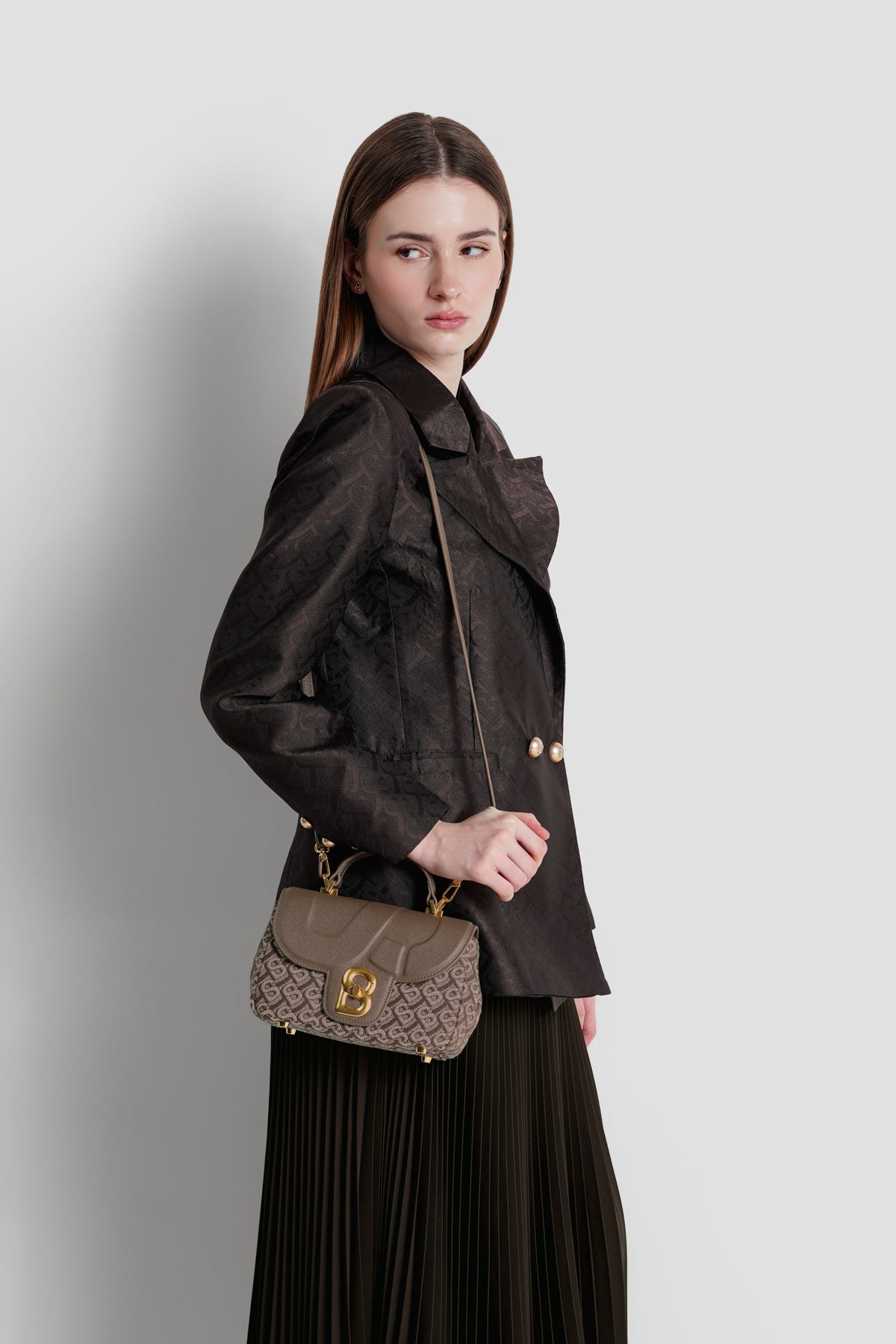 Alma Bimu Jacquard Bag Small - Brown