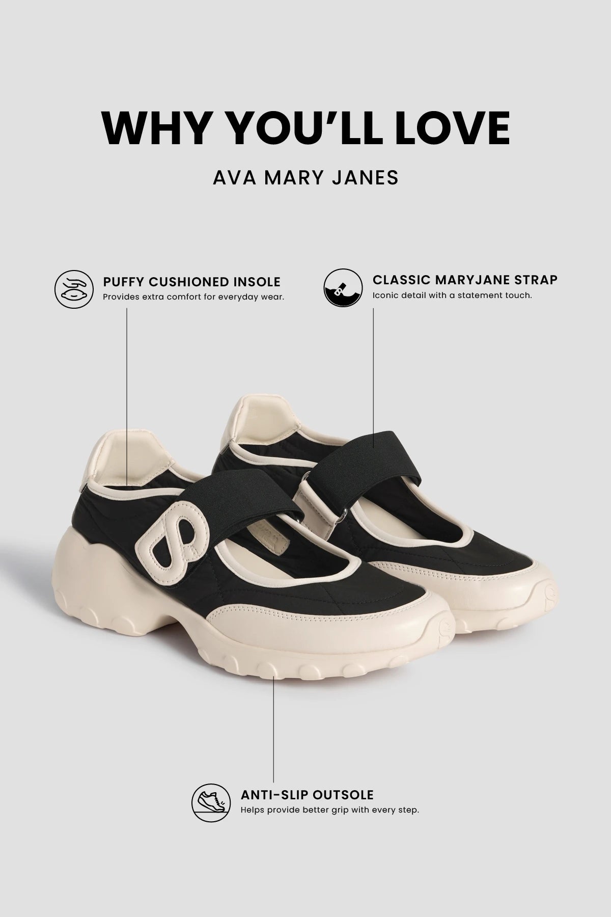 ava mary jane in black-white by buttonscarves feature overview