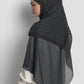 axis tie back shawl in asphalt by buttonscarves back view