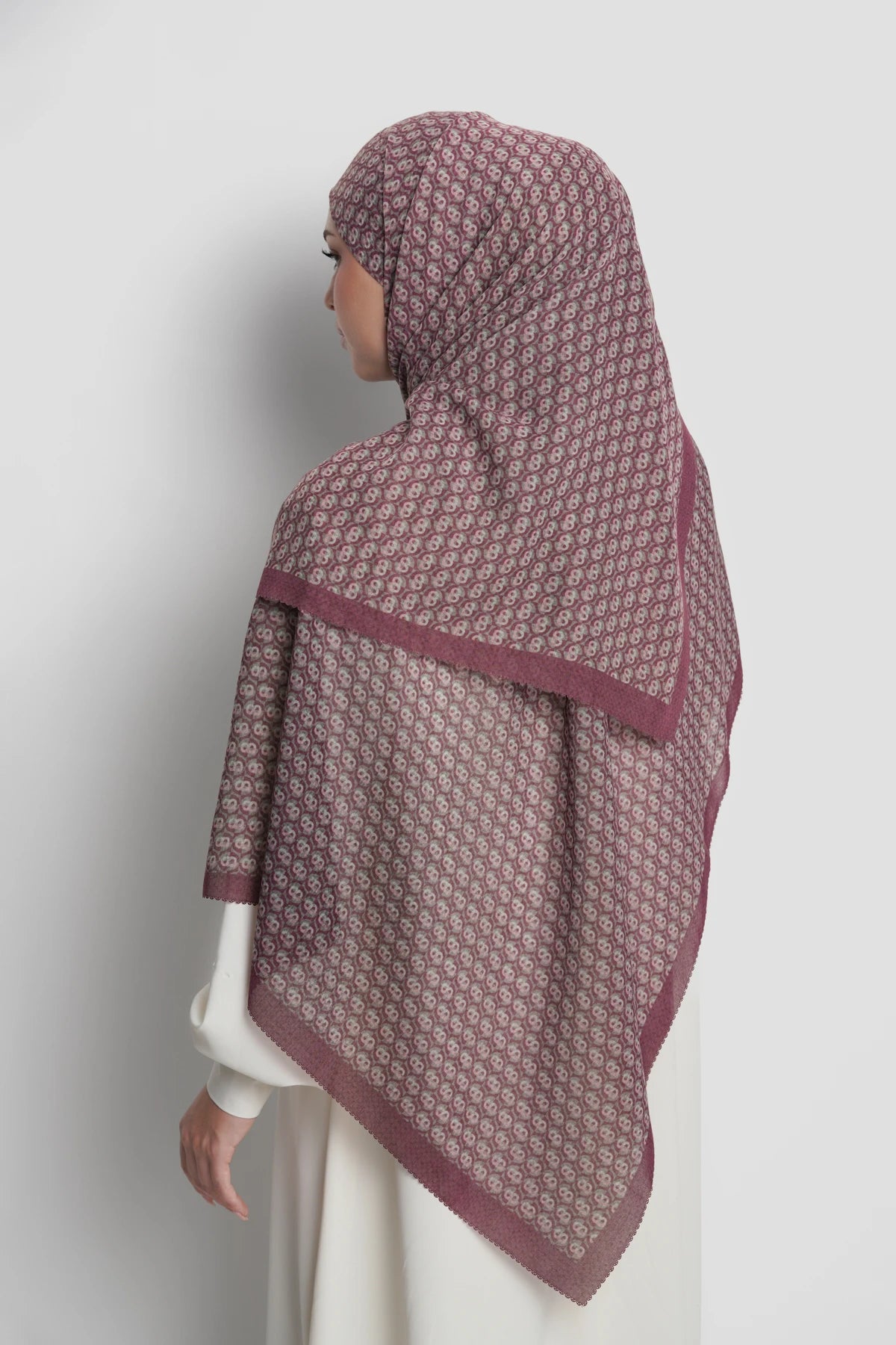 axis tie back shawl in nocturne by buttonscarves back view