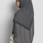 axis tie back shawl in raven by buttonscarves back view