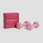 be active dumbbell in pink by buttonscarves with packaging