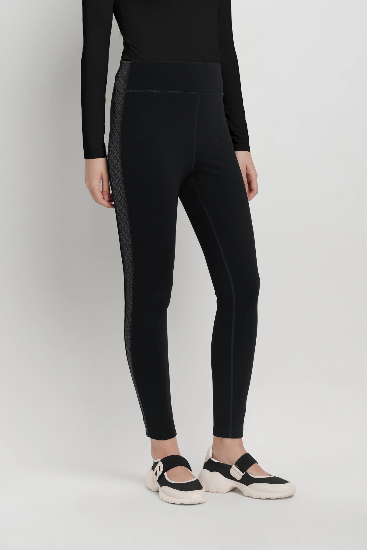 bimu legging in black by buttonscarves front view