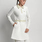 bimu polo dress in vanilla by buttonscarves front view