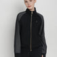 bimu shield jacket in black by buttonscarves front view
