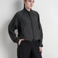 bimu windbreaker jacket in black by buttonscarves front view