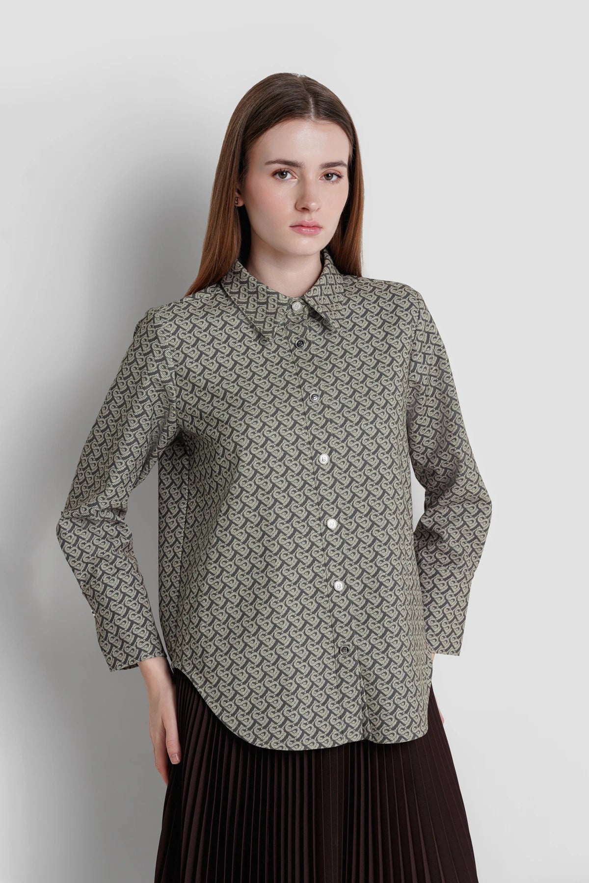 Bimu Twill Basic Shirt - Brown
