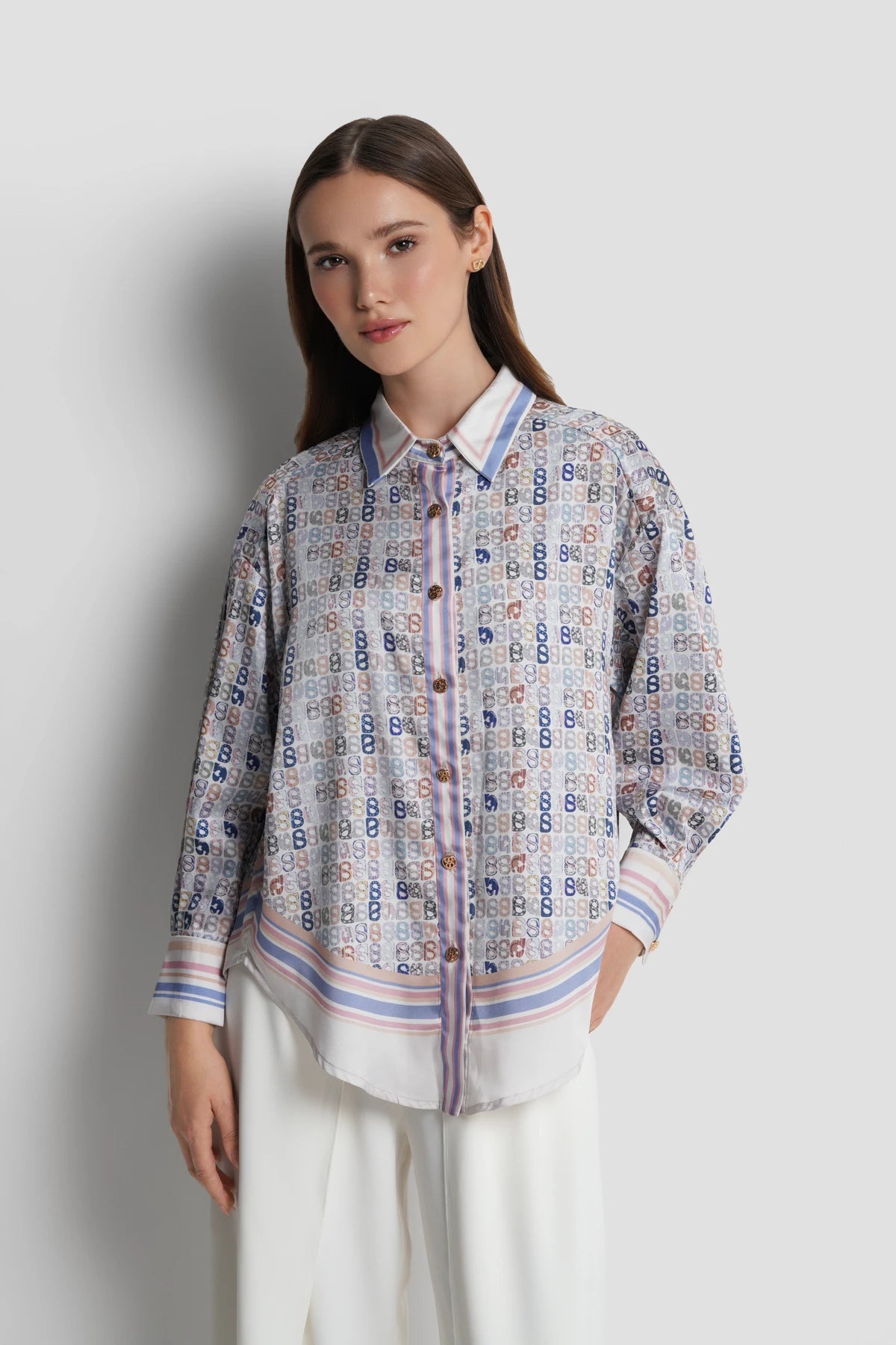 Nagita Oversized Shirt - Azure