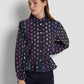 Nagita Peplum Shirt - Navy