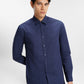 everyday men embroidery shirt in blue by buttonscarves front view