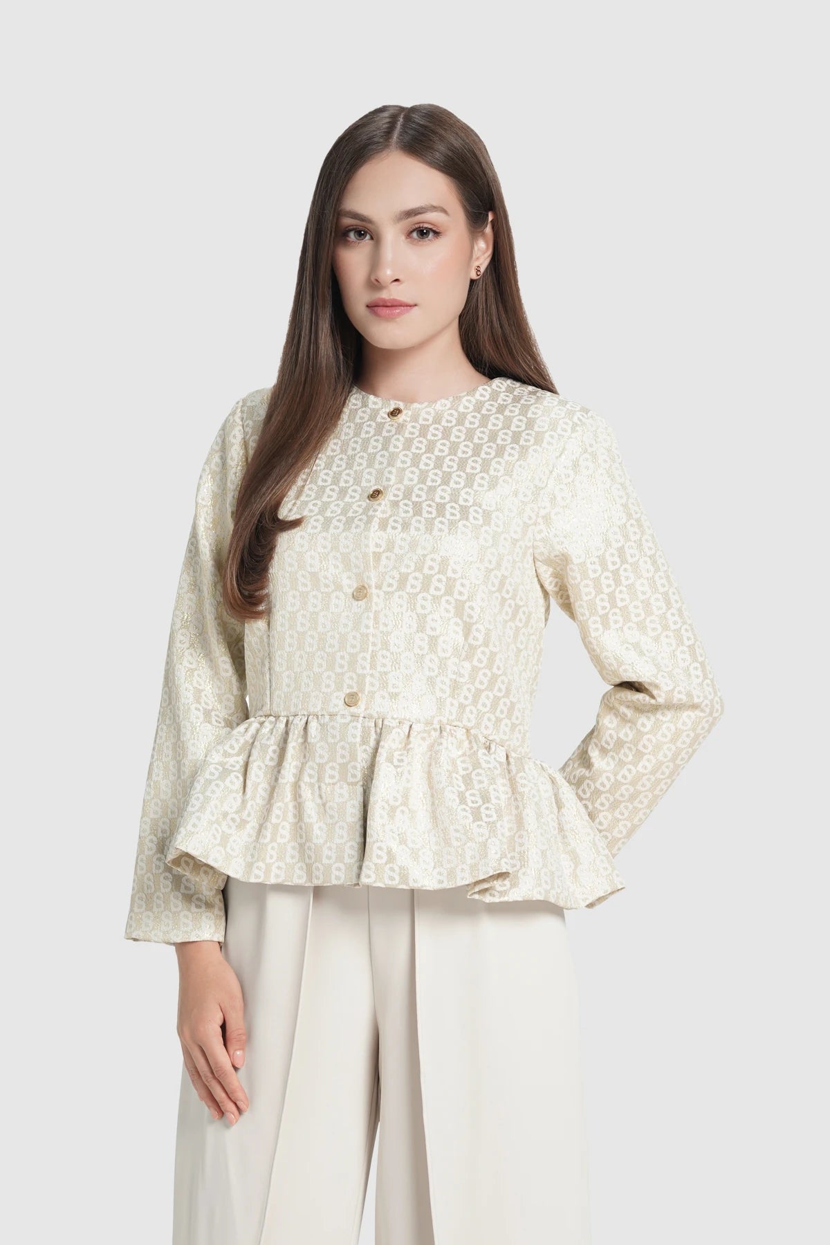 Freya Jacquard Outer - Champagne Gold
