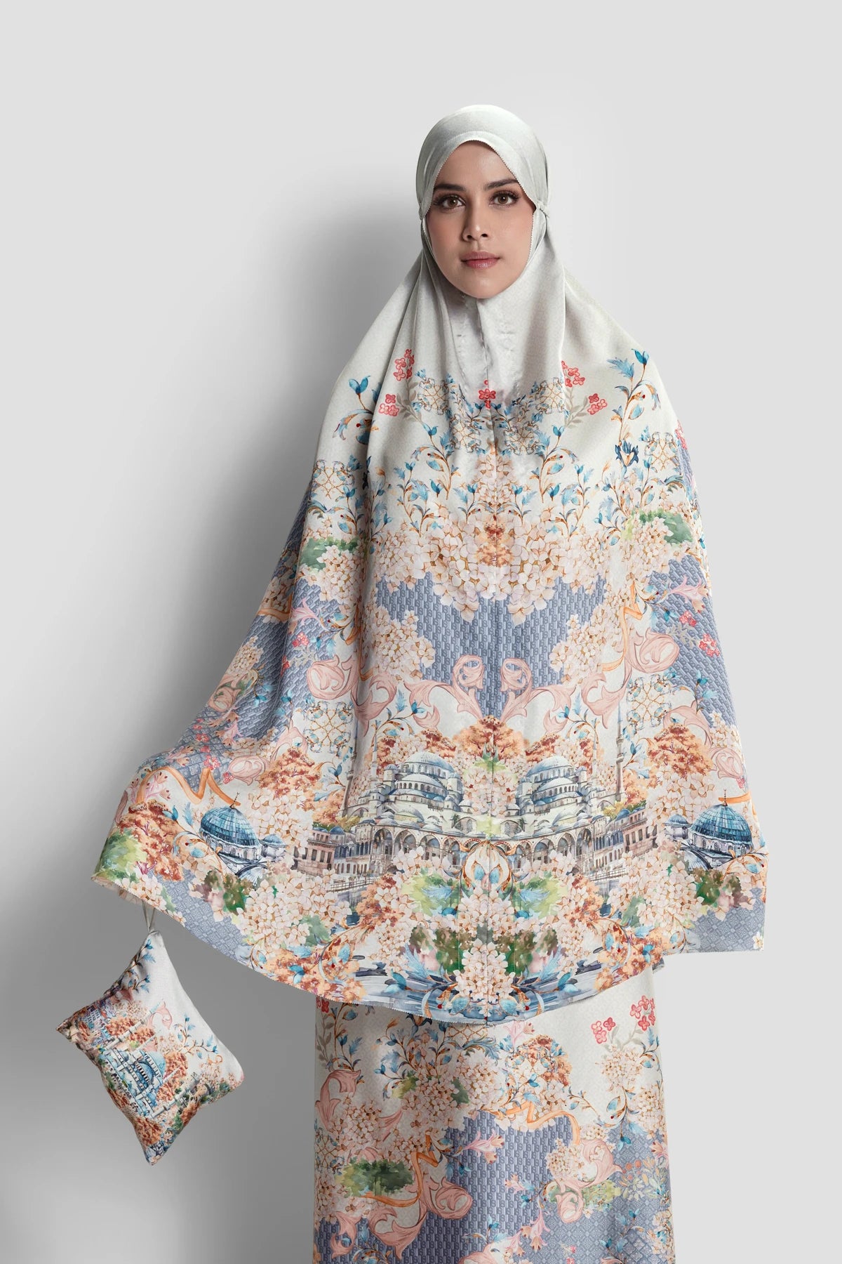 istanbul satin silk prayer robe in hagia by buttonscarves 