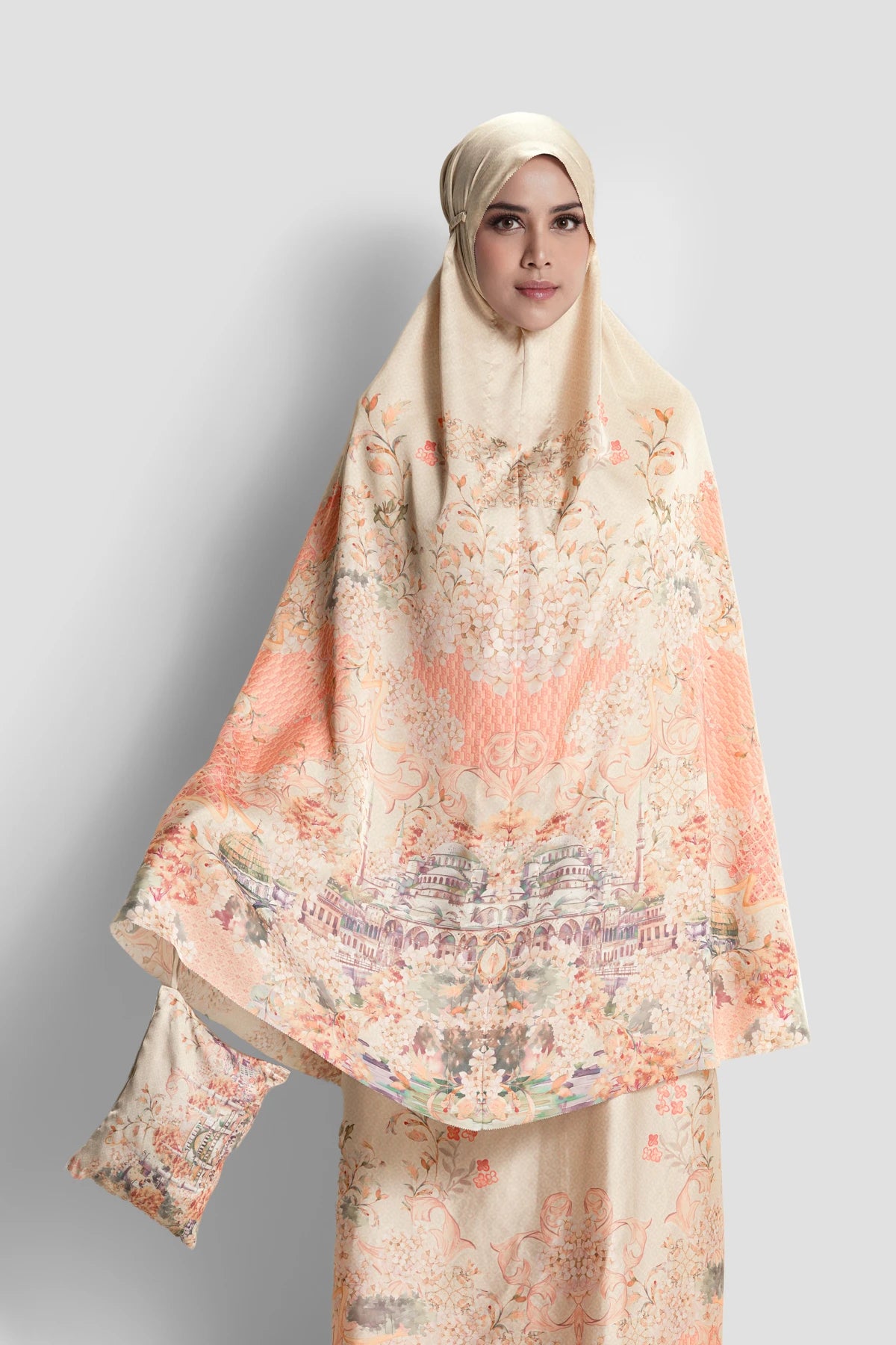 istanbul satin silk prayer robe in kebab by buttonscarves 