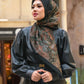 istanbul printed square scarf in black chili by buttonscarves style look