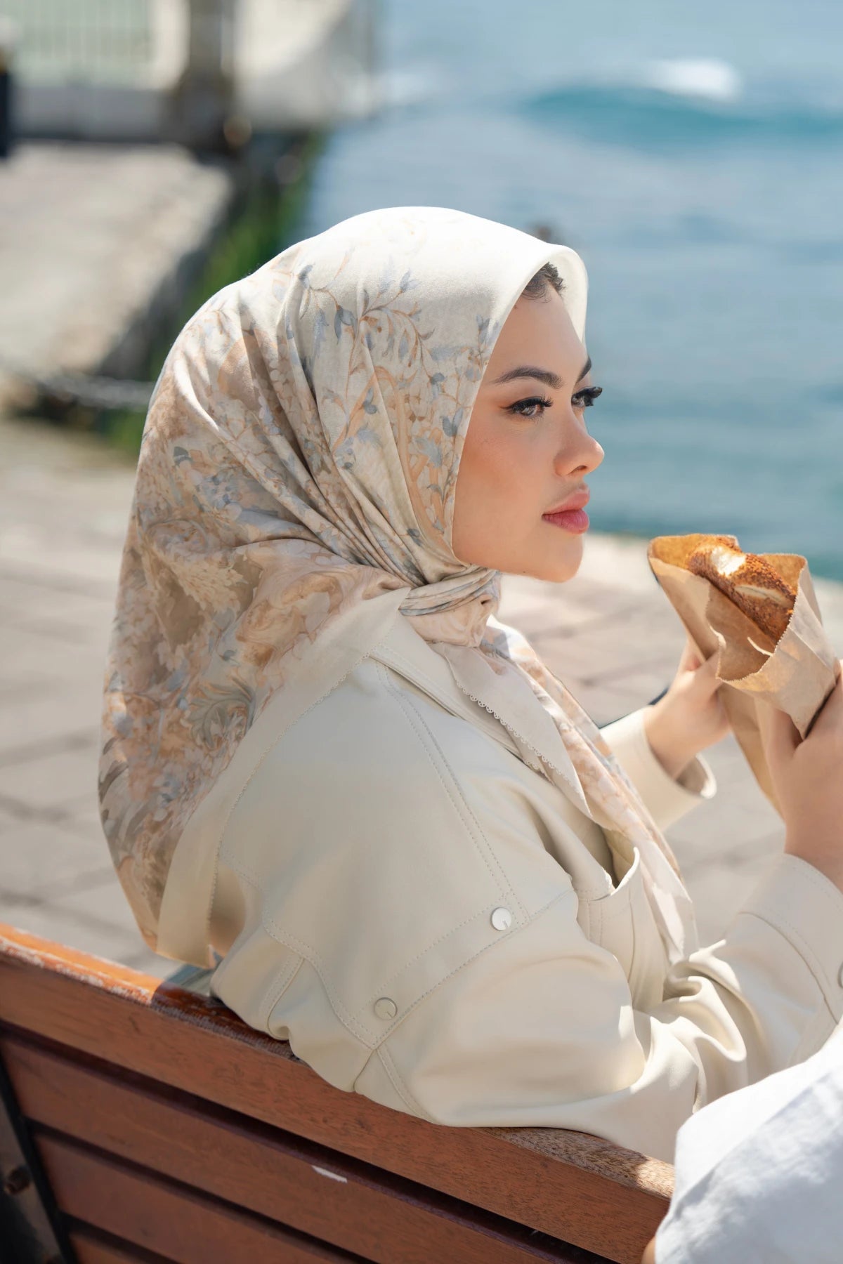 istanbul printed square scarf in dallah by buttonscarves style look