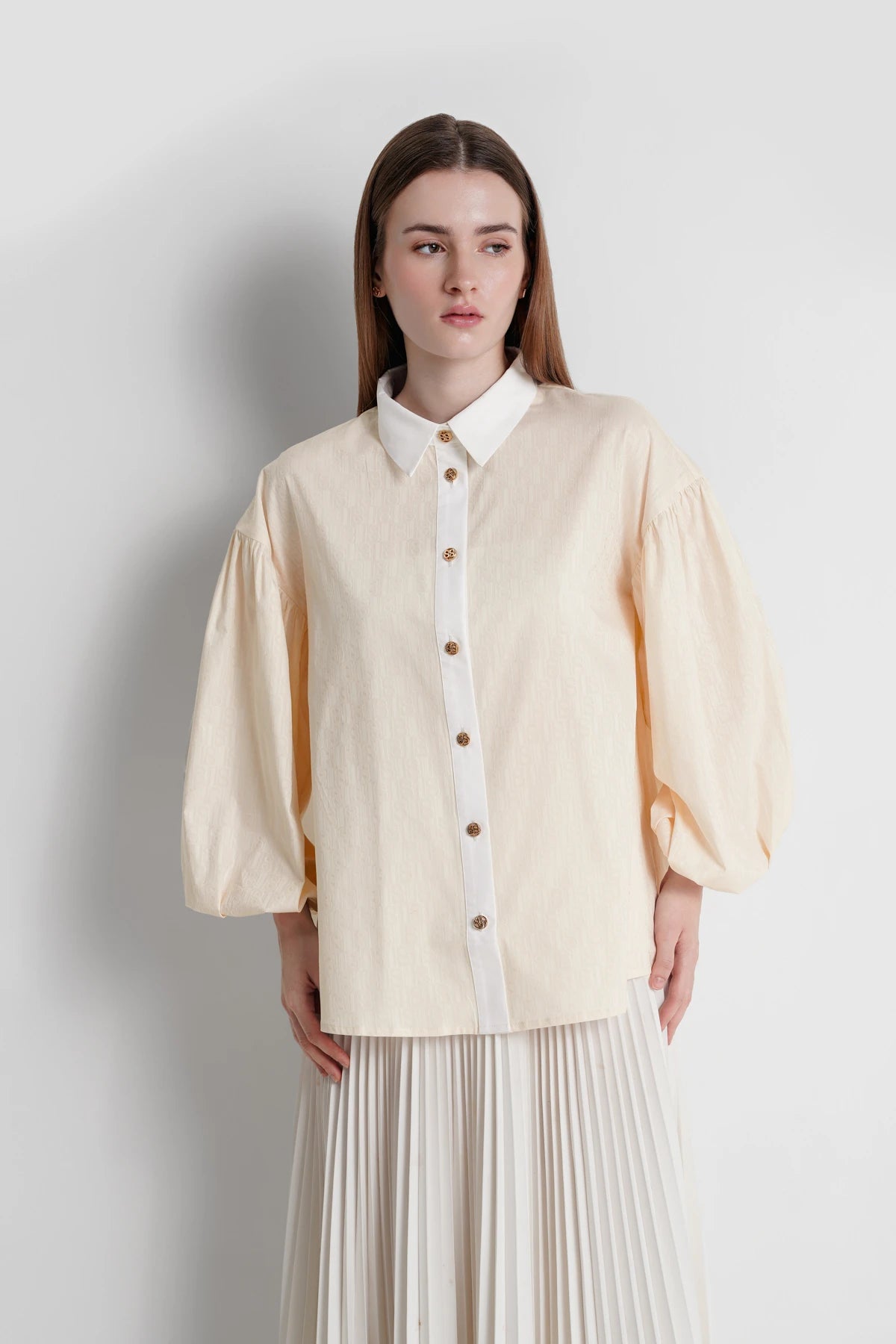 Leena Cotton Puff Shirt - Ivory